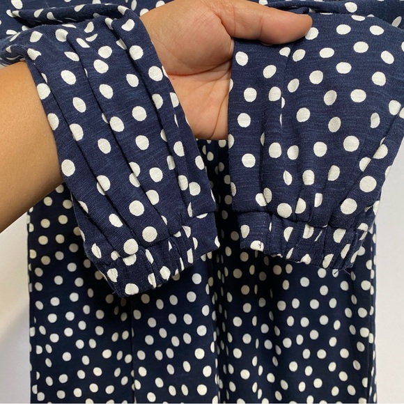 Boden Naomi Relaxed Jersey Dress 6R Navy Abstract Dot Preppy Feminine Polka dot - Picture 6 of 12